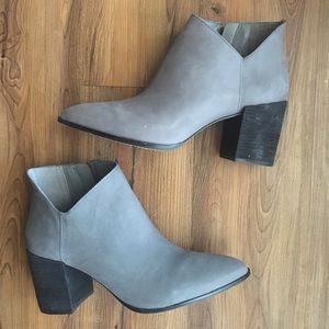 Vince Camuto Grey Block Heel Booties